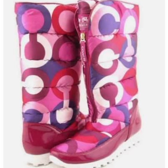 🩷❄️☃️Coach Jolt Signature Puff Snow Boots Women’s 8.5 Worn 2x EUC☃️❄️🩷 - Picture 1 of 3